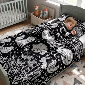 DIY Coloring Kids Knitted Blanket Washable Polyester Custom Color All-Season Throw Factory Price Low MOQ Private Label