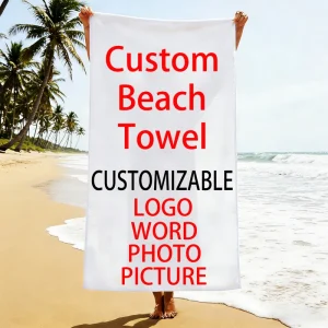 DIY Custom Cartoon Pattern Polyester Beach Towel Quick Drying Microfiber for Gym Hotel Shower & Bathroom Use