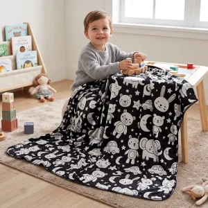 DIY Doodle Kids Blanket Washable Soft Polyester Coloring Throw Factory Price Low MOQ Private Label OEM Export Quality
