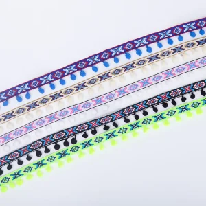 DIY Pompom Trim Fringe Garment Decorative Clothing Curtains Home Textile Fabric Ethnic Style Polyester