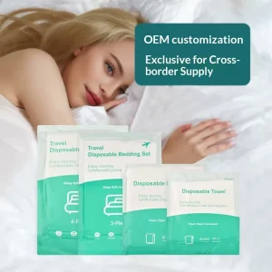 DL Bulk Customizable Disposable Bedding Set Non Woven Fabric 18gsm SMS Material for Hotel Medical and Travel Use
