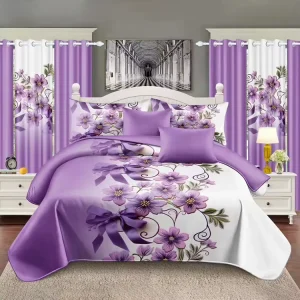 DL Luxury Bedding Set 12 Pcs Queen Size Bedspread Set With Pillowcases and Curtains for Home Factory