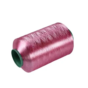 Dacron Long Filament Chenille Yarn Bright Lustrous Twisted Ribbons Woven Labels Bleached Pattern 75D 100D Yarn Count Free Color