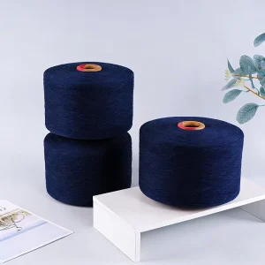 Dark Blue Polyester Yarn Eco Friendly Recycled Yarn for Socks Textile Raw Yarn