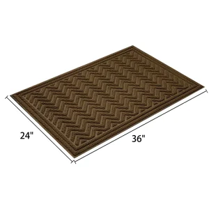 Dark Gray Universal Low Profile Rubber Door Mat Cushioned Inside Outside Entrance Doormat Novel Washable PET Friendly Non Slip