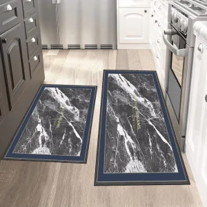Dark Grey Custom Modern Printed Stone Pattern Bathroom Rugs Super Absorbent Bath Rug Kitchen Mat Door Mat