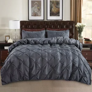 Dark Grey Duvet Cover Set King Size Quilt Cover Pillow Case Cover Microfiber Quilt Comforter Bedding Set Luxury Bedroom