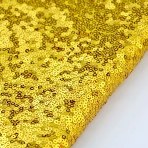 Dazzling Eyes 3MM Bright Gold Sequin Swirl Tulle Fabric Knitted Embroidered Swimwear Accessories for Boys & Girls