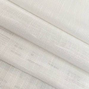 Decorating Pleated Fabric Semi Sheer White Jersey Linen Voile Curtain Fabric Swiss Voile Lace Fabric for Arab Market