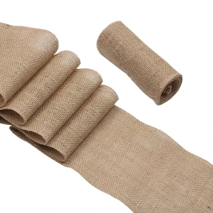 Decorative Burlap Jute Chair Sashes Hessian Tie Bow for Chair Enhancement