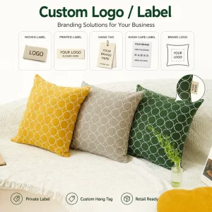 Decorative Cushion Cover Circle Pattern Throw Pillow Cover for Home Couch Decor
