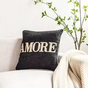 Decorative Cushion Cover Embroidery Words AMORE Throw Pillow Cushions for Home Decor