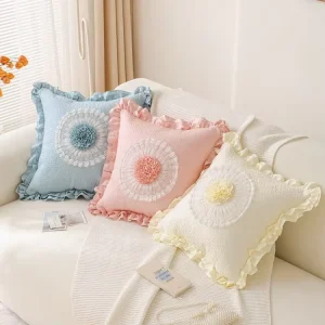Decorative Cushion Home Decor Cotton Decorative & Throw Pillows With Lace