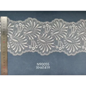 Decorative Embroidered Sheer Narrow Stripe Knitted Fabric 100% Polyester Custom Width Weight Underwear Dancewear Home Girls