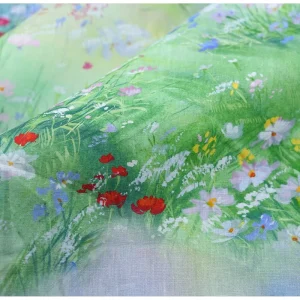 Decorative Floral Linen Fabric Breathable and Natural for Creative Projects