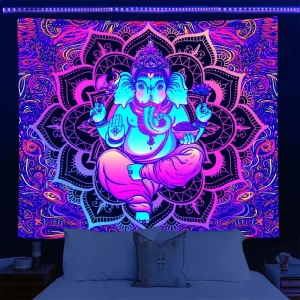 Decorative Fluorescent Hanging Tapestry Warm Throw Blanket Comfortable Anti-slip Floor Rug
