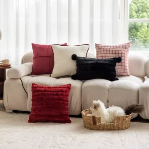 Decorative Knitted Velvet Throw Pillow Sofa Cushion Cover Christmas Throw Pillow Cover