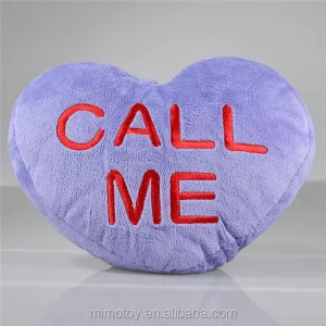 Decorative Memory Foam Home Throw Pillow Cushion Custom OEM Beautiful Purple Soft Stuffed Plush Heart Shape Pillow