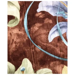 Decorative Metallic Home Textile Floral Fabric Printed 100 Polyester Foil Knitted Fabric For Sofa