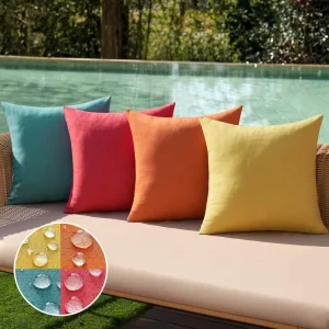 Decorative Outdoor Throw Pillow Covers Polyester Waterproof Bean Bag Cushion Covers