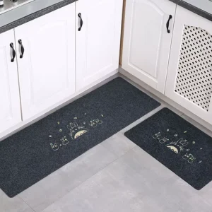 Decorative Polyester Anti slip Waterproof Soft Modern Kitchen Runner 2 Piece Floor Rug Mats Set Kitchen Carpet Custom