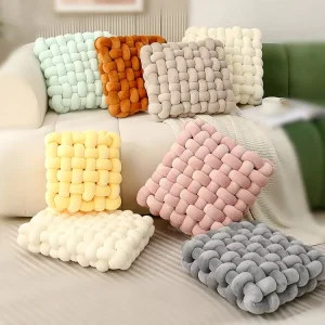 Decorative Throw Pillow Square Woven Plush Pillow Suitable for Chair Cushion & Sofa Back
