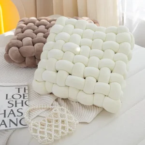Decorative Throw Pillows Soft Knotted Plush Pillow for Home Decor Living Room Bedroom