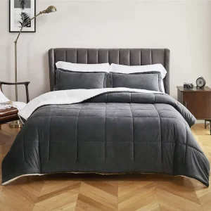 Defiantly Thick Warm Winter Comforter Sets Bedding Luxury Washable Sherpa Comforter Sets