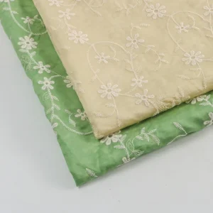 Delicate Flower Vine Embroidery Fabric High Quality Cotton Silk Lace for Women Dress Shirt Skirt DIY Crafting