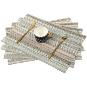 Design Custom Plastic Woven Vinyl Place Mats for Kitchen Mats on the Table
