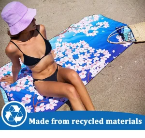 Design OEM ODM Summer Absorbent Rectangle Custom Microfiber Quick Drying Beach Towel