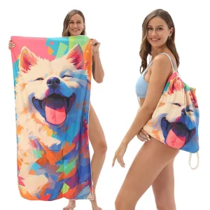 Design Quick Dry Natural Scenery Pattern All-Season One-Piece Printed Beach Towel with Foldable and Storage Bag