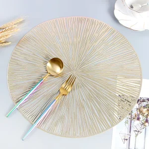 Design in PVC Placemats Round Place Mats Reusable on Wedding and Dinner