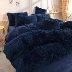 Designer Coral Velvet 100% Polyester Bed Sheet Comforter Set 4 Piece Thick Protective Warm Winter Home