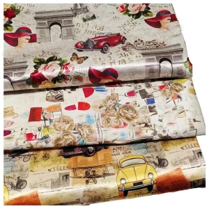 Designer European American Retro Soft 100% Polyester Satin Fabric Digital Printed for Upholstery Craft