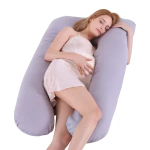 Detachable Cotton Cover Polyester Filled U Shaped Full Body Maternity Pillow Soft Pregnancy Side Support for Women