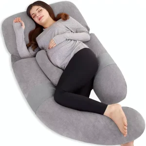 Detachable Maternity Pillow Extra Large U Shaped Full Body 60in Cotton Filled Pregnancy Pillow Crystal Velvet Cover