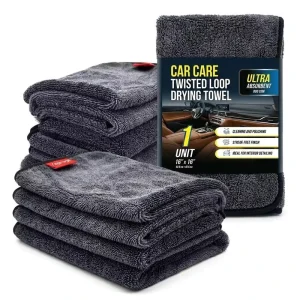 Detailing Shop Grade 600Gsm Bound Edge Silk Screen Printing Logo Microfibre Towels Auto Care Soft Custom Car Wash Towel