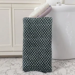 Diamond Bamboo Charcoal Exfoliating Washcloth for Men Japanese Bath Scrubber Exfoliating Body Wash Cloth for Back Cleaning Towel