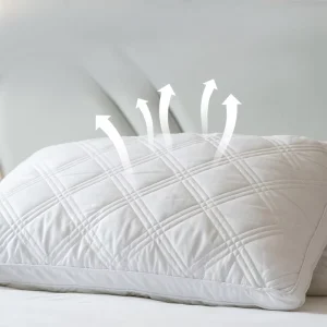 Diamond Grid Quilting Neck Support Pillow Soft Hypoallergenic Bed Home Hotel Collection Pillow