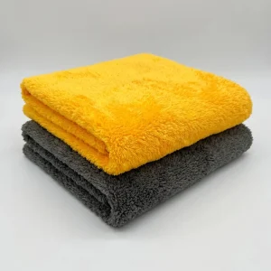 Diamond Lattice Coral Fleece Microfiber Car Wash Towel Super Absorbent Quick Dry Lint Free 500GSM Edgeless Detailing Cloth