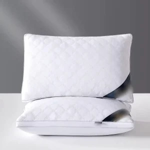 Diamond Quilted Bed Pillow Anti Mite Skin Friendly Polyester Filling Neck Support Sleeping Pillow for Hotel Homestay