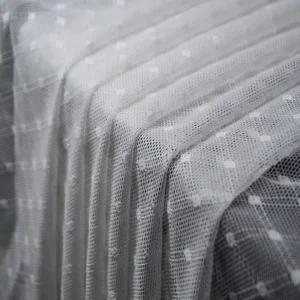 Diamond TriangleKnitted Printed 100% Acrylic Lace Mesh Fabric Eyelet Cloth for Wedding Dresses Stage Costumes
