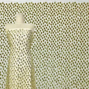 Diamond-shaper Sequin Lace Fabric for Evening Dress Embroidery Sequin Lace Fabric