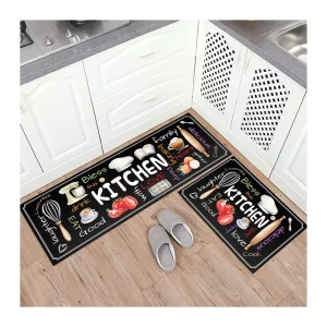 Diatom Mud Absorb Kitchen Floor Mat Waterproof Non Slip Rubber Mats Rugs Cushioned Kitchen Mat 2pcs