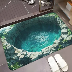 Diatom Mud Door Mat 3D Printed Non Slip Dirt Resistant Modern Style Entrance Mat for Home or Hotel