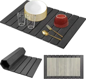 Diatomaceous Bath Mats Stone Inspired Design Eco-Friendly Quick Drying Non-Slip for Luxury Bathroom Accessory