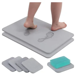 Diatomaceous Earth Shower Mat Nonslip Stone Bath Mat Super Absorbent Bath Mat Quick Drying Hard Bathroom Floor Shower Mats
