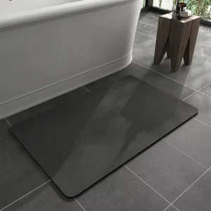 Diatomaceous Earth Soft Bath Mat Quick Dry Absorbent Bathroom Rugs Rubber Non Slip Thin Bathroom CC Mat Fit Under Door