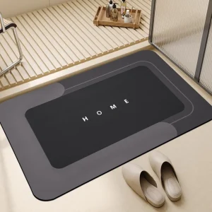 Diatomite Bath Mat Rug Quick Drying Mat Silicone Magic Bath Mat Non Slip Floor Rug Rubber Backed for Bathroom Water Absorbent